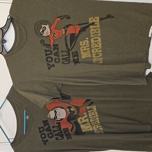 Disney graphic Incredibles Couple shirt (M & 2XL)